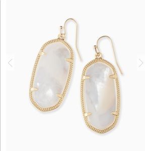 Elle Gold Drop Earrings in Mother of Pearl